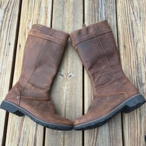 Eddie Bauer Leather Riding Boots Waterproof Brown